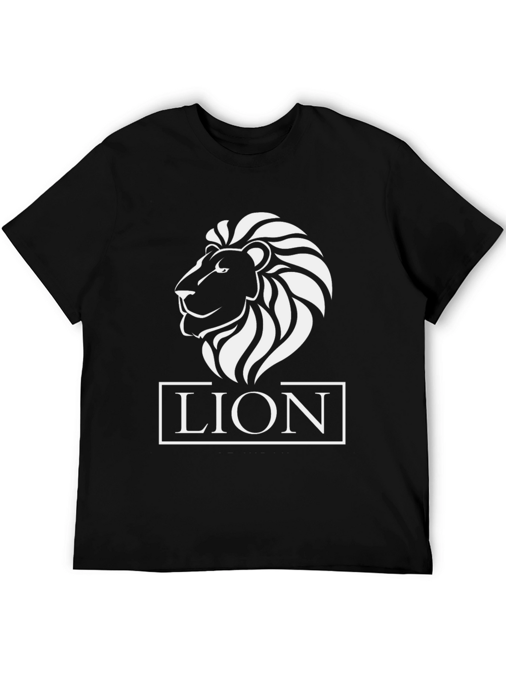 Lion Graphic Tee - Black Cotton T-Shirt