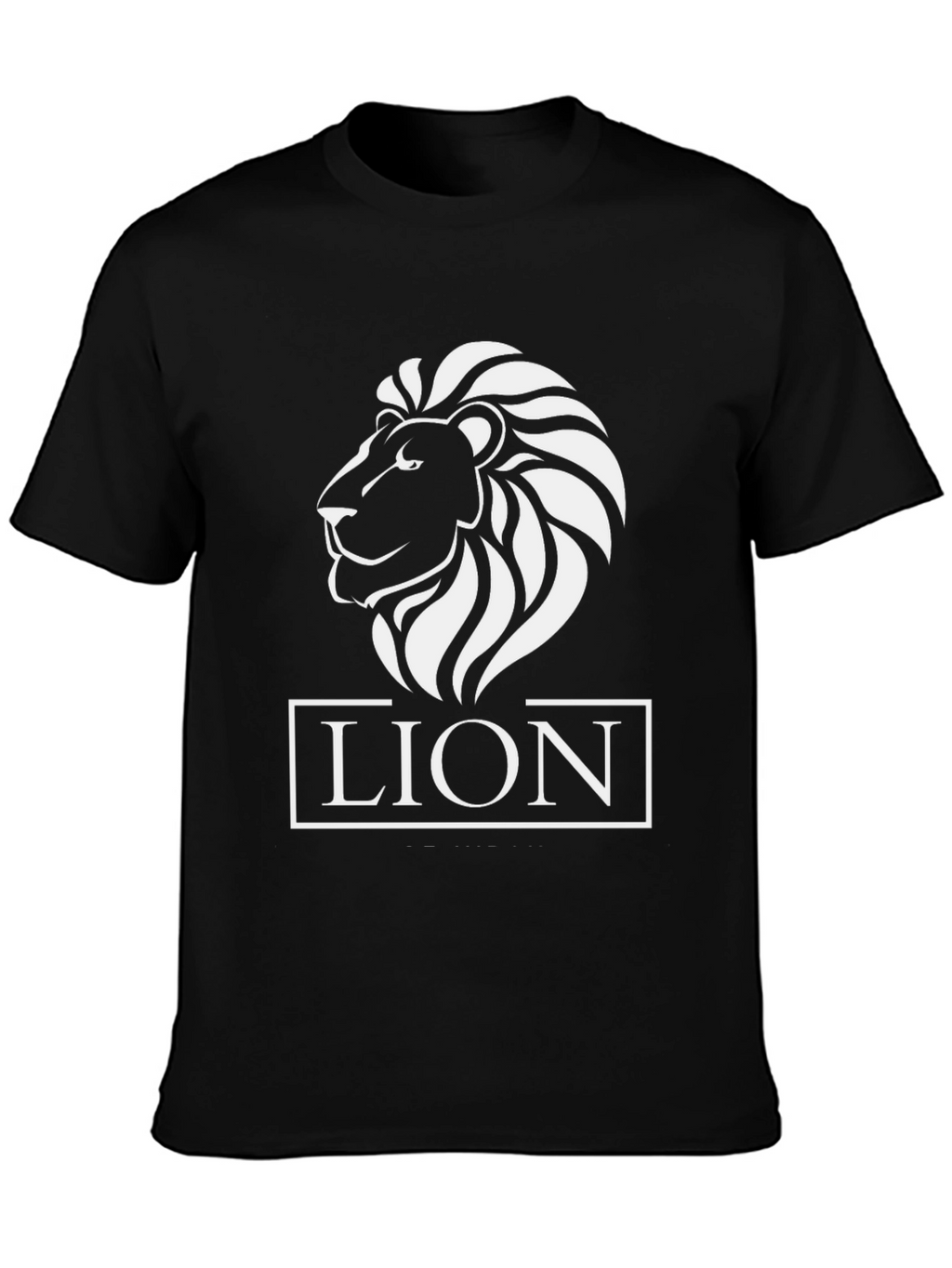 Lion Graphic Tee - Black Cotton T-Shirt