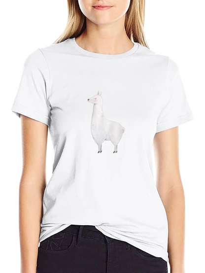 Llama Graphic Tee - Black Cotton T-Shirt