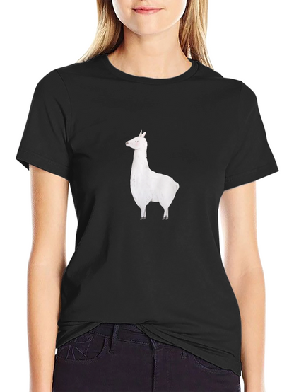 Llama Graphic Tee - Black Cotton T-Shirt
