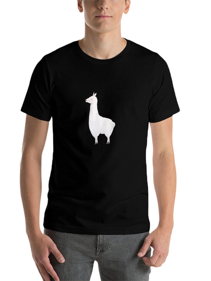Llama Graphic Tee - Black Cotton T-Shirt