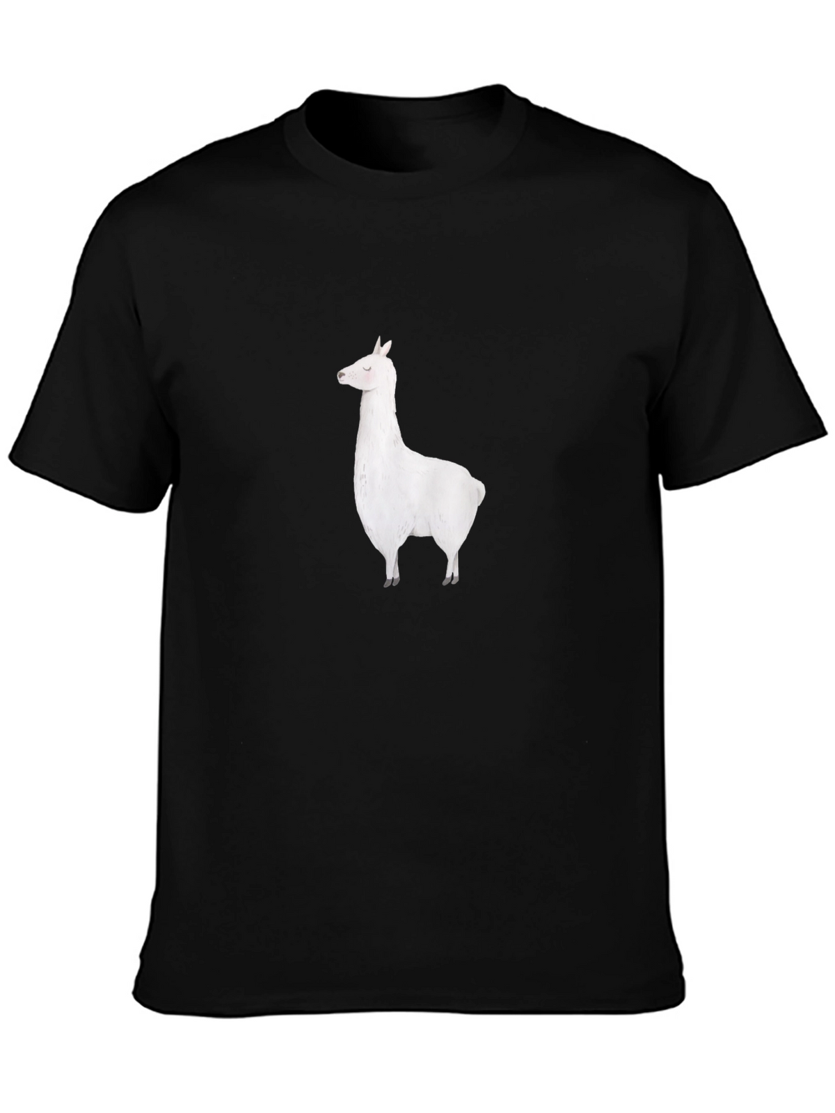 Llama Graphic Tee - Black Cotton T-Shirt