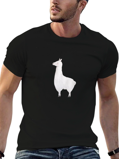 Llama Graphic Tee - Black Cotton T-Shirt