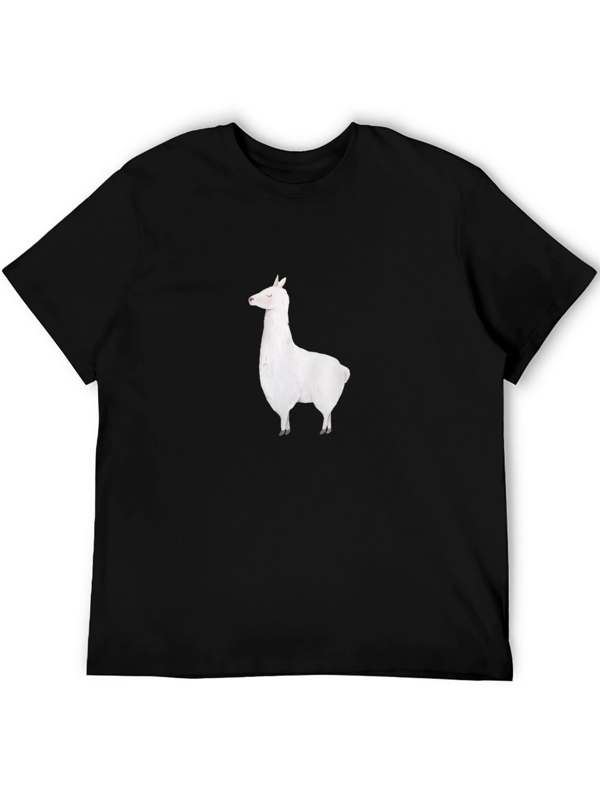 Llama Graphic Tee - Black Cotton T-Shirt