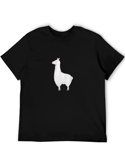 Llama Graphic Tee - Black Cotton T-Shirt
