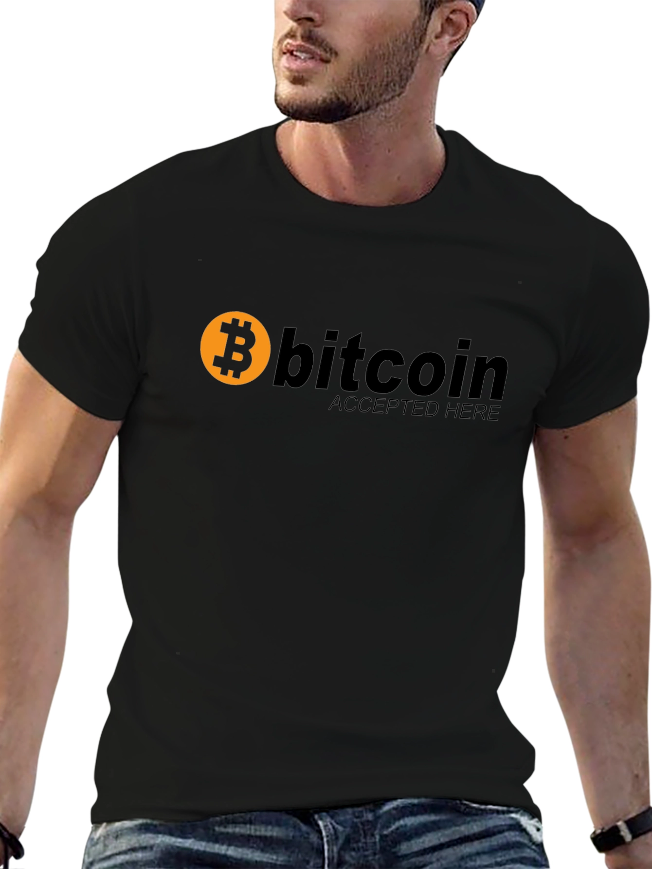 Bitcoin Accepted Here Black T-Shirt