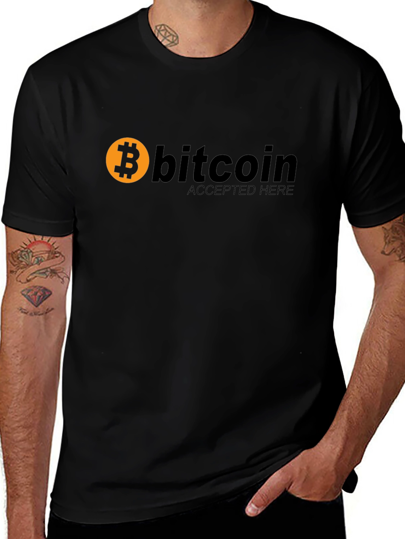 Bitcoin Accepted Here Black T-Shirt