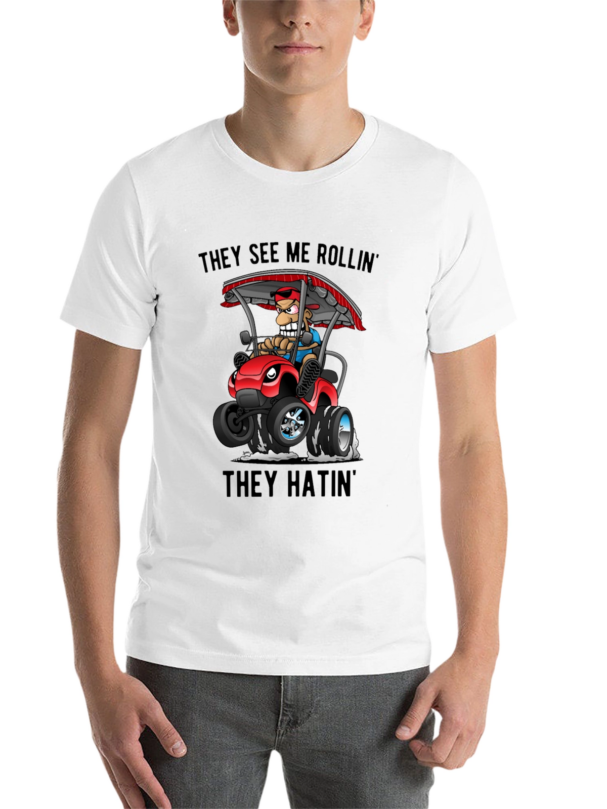 Funny Cartoon T-Shirt - They See Me Rollin