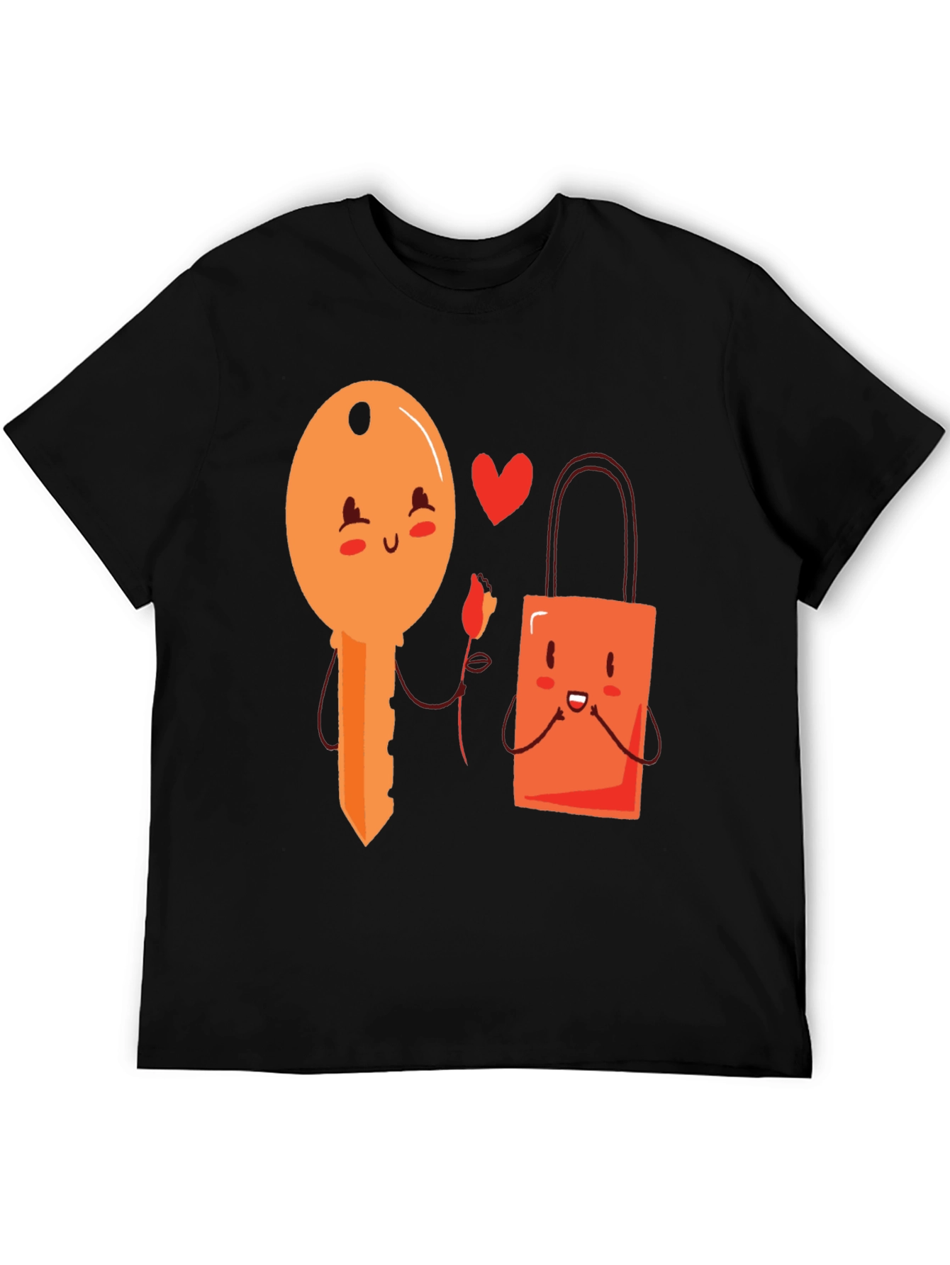 Key to My Heart Graphic T-Shirt - Love Lock Design