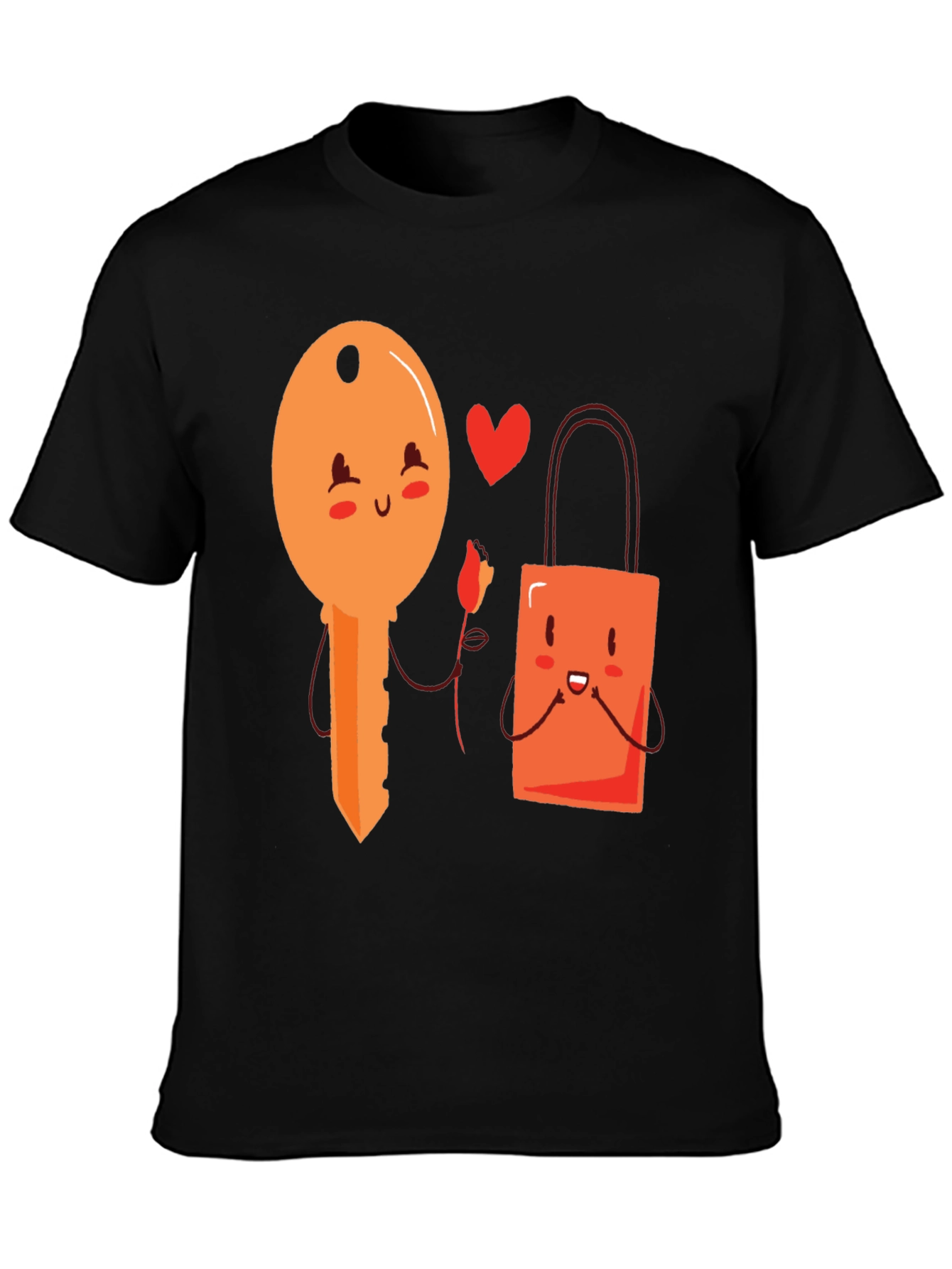 Key to My Heart Graphic T-Shirt - Love Lock Design
