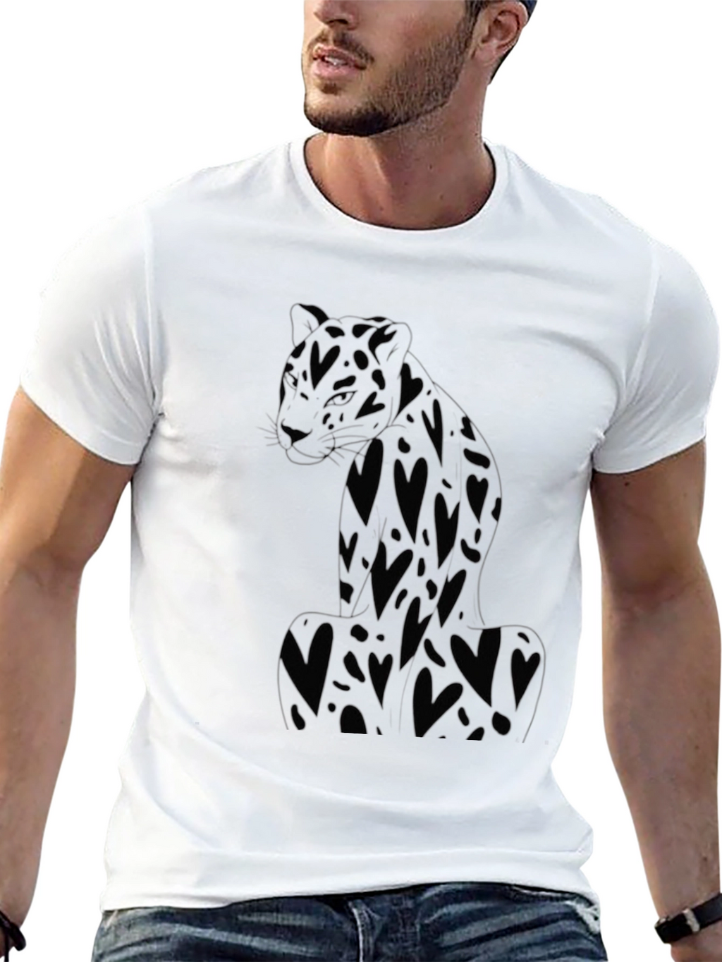 Black Heart Leopard Graphic Tee