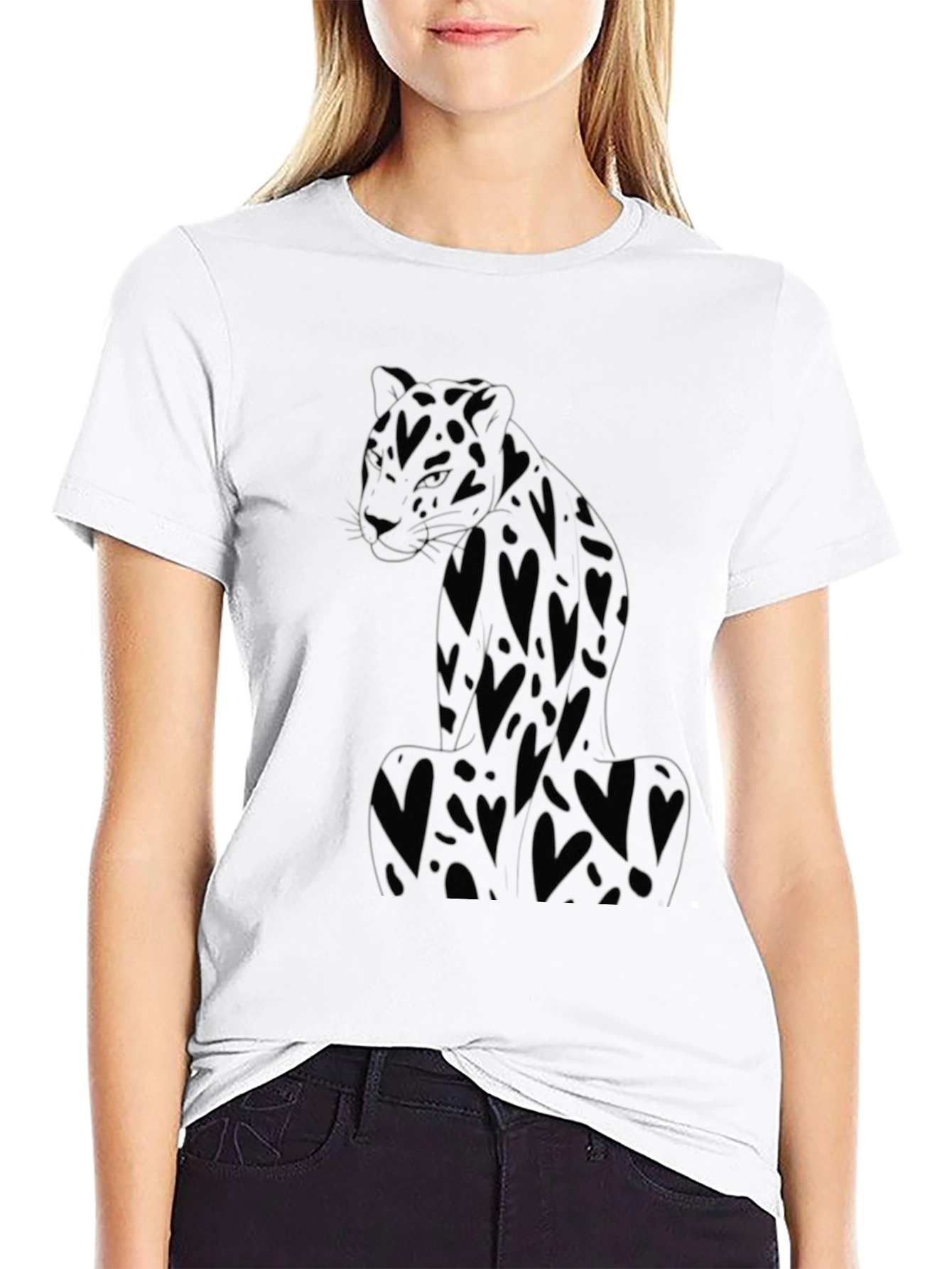 Black Heart Leopard Graphic Tee