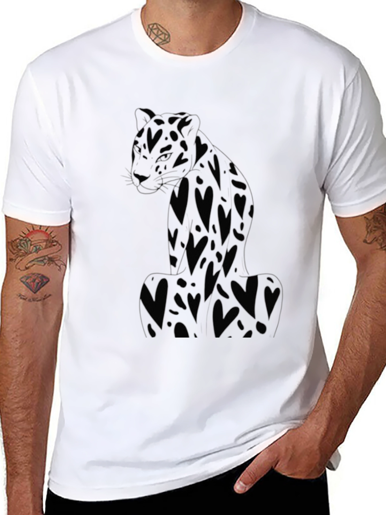 Black Heart Leopard Graphic Tee