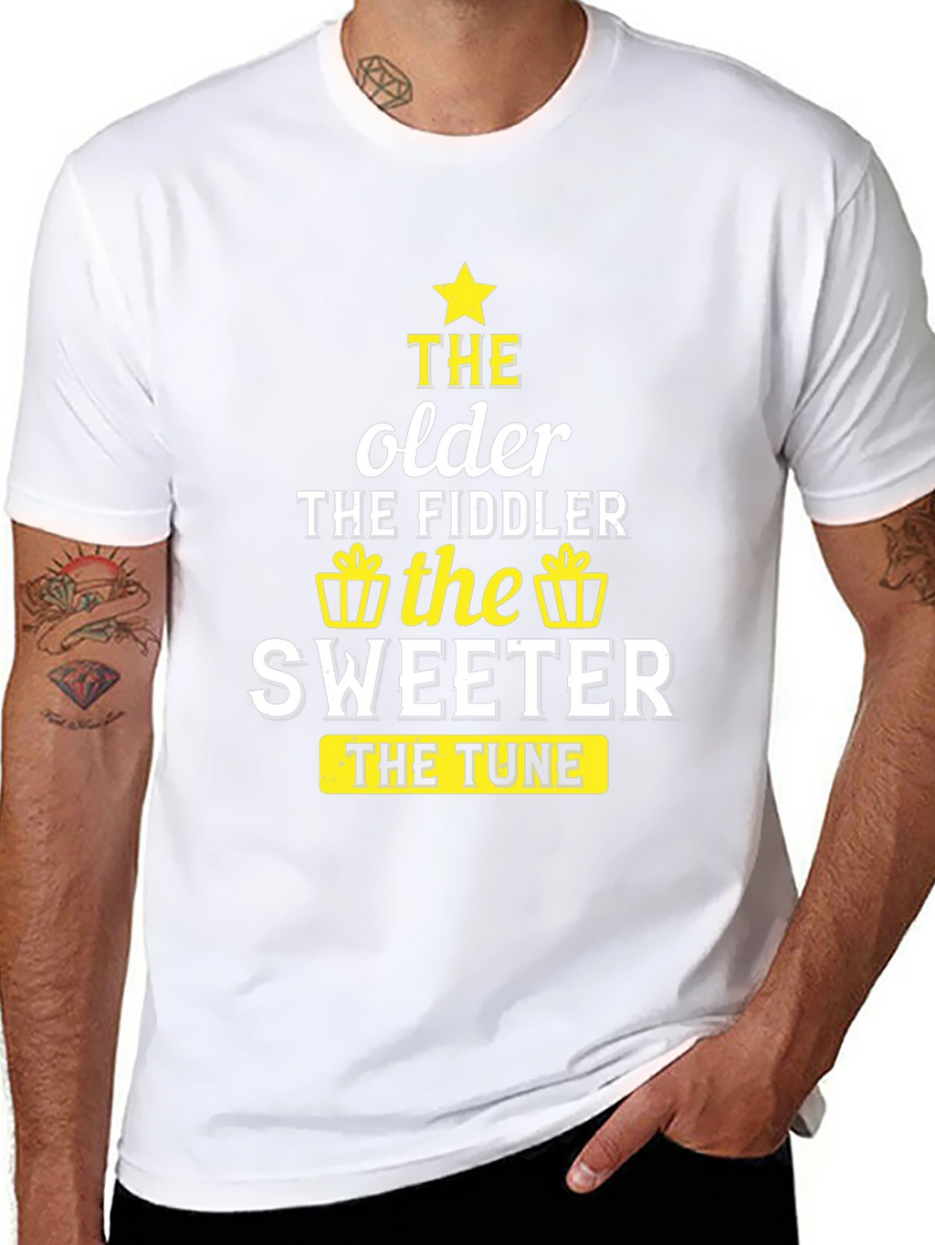 The Older the Fiddler the Sweeter Black T-Shirt