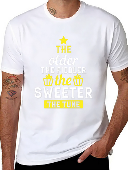 The Older the Fiddler the Sweeter Black T-Shirt