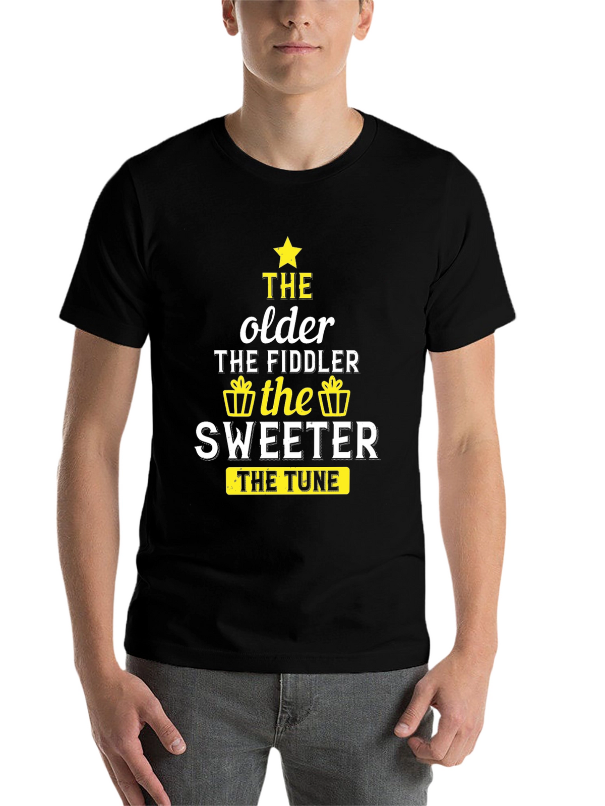 The Older the Fiddler the Sweeter Black T-Shirt