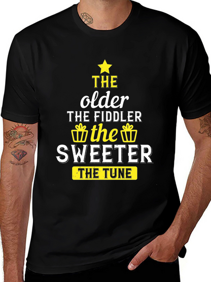 The Older the Fiddler the Sweeter Black T-Shirt