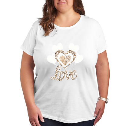 Trendy Leopard Print Love Heart Balloon Shirt