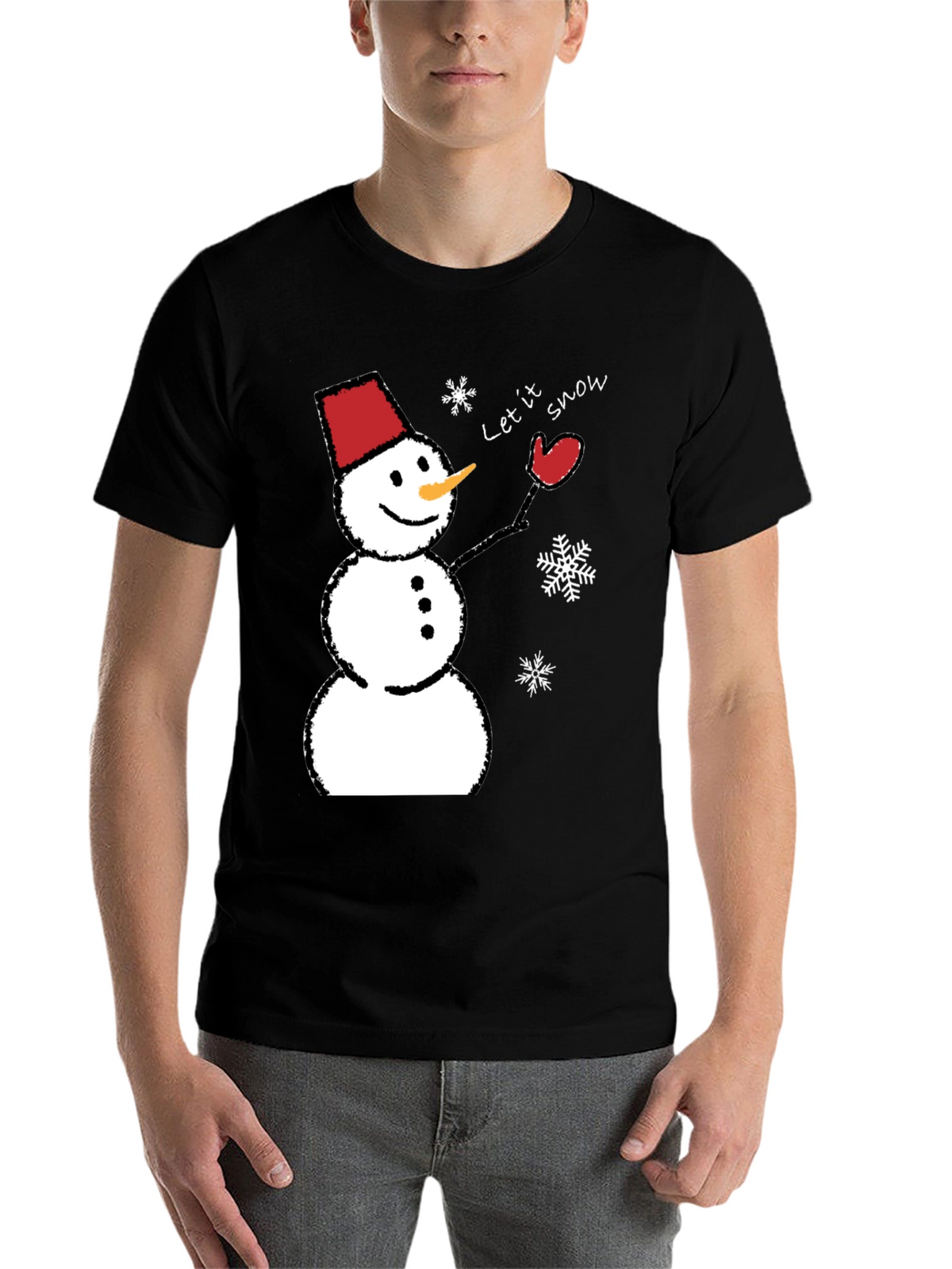 Snowman Graphic Tee - Let it Snow Holiday Shirt
