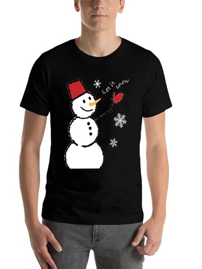 Snowman Graphic Tee - Let it Snow Holiday Shirt