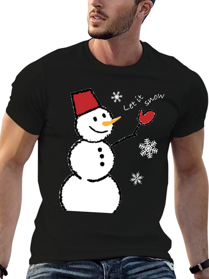 Snowman Graphic Tee - Let it Snow Holiday Shirt