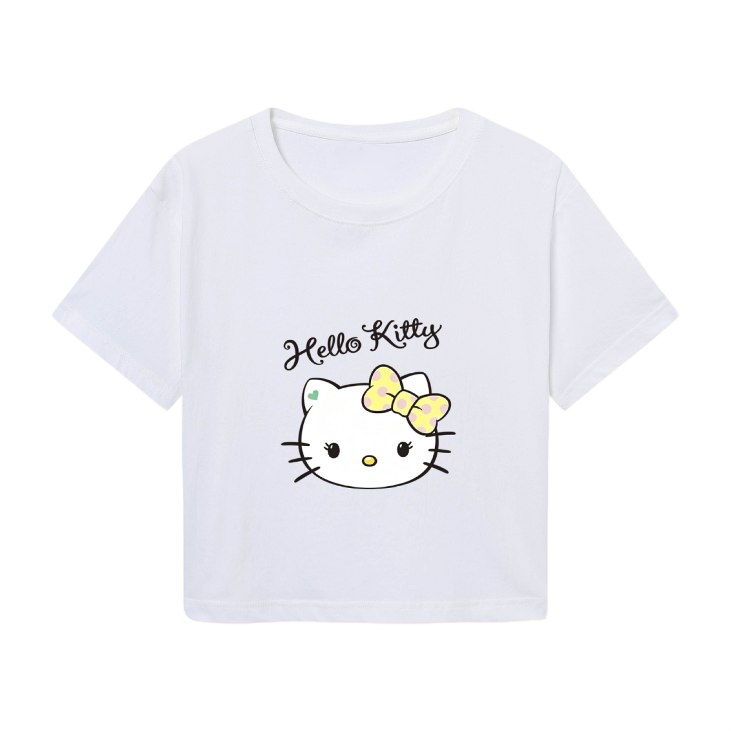 Spooky Cute Kuromi Spiderweb Graphic Crop Top