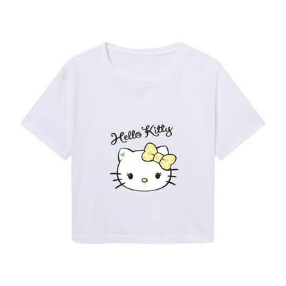 Spooky Cute Kuromi Spiderweb Graphic Crop Top