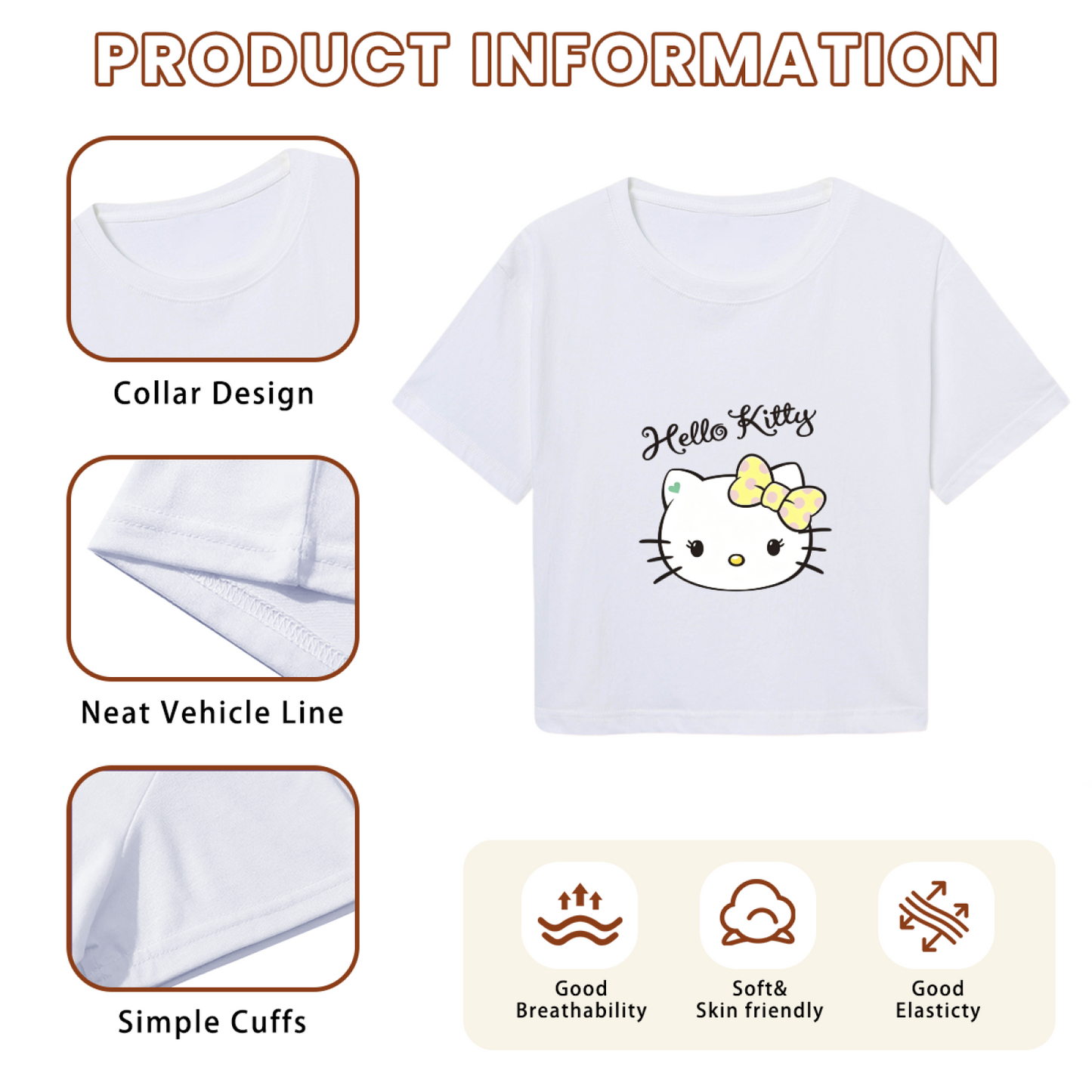 Spooky Cute Kuromi Spiderweb Graphic Crop Top
