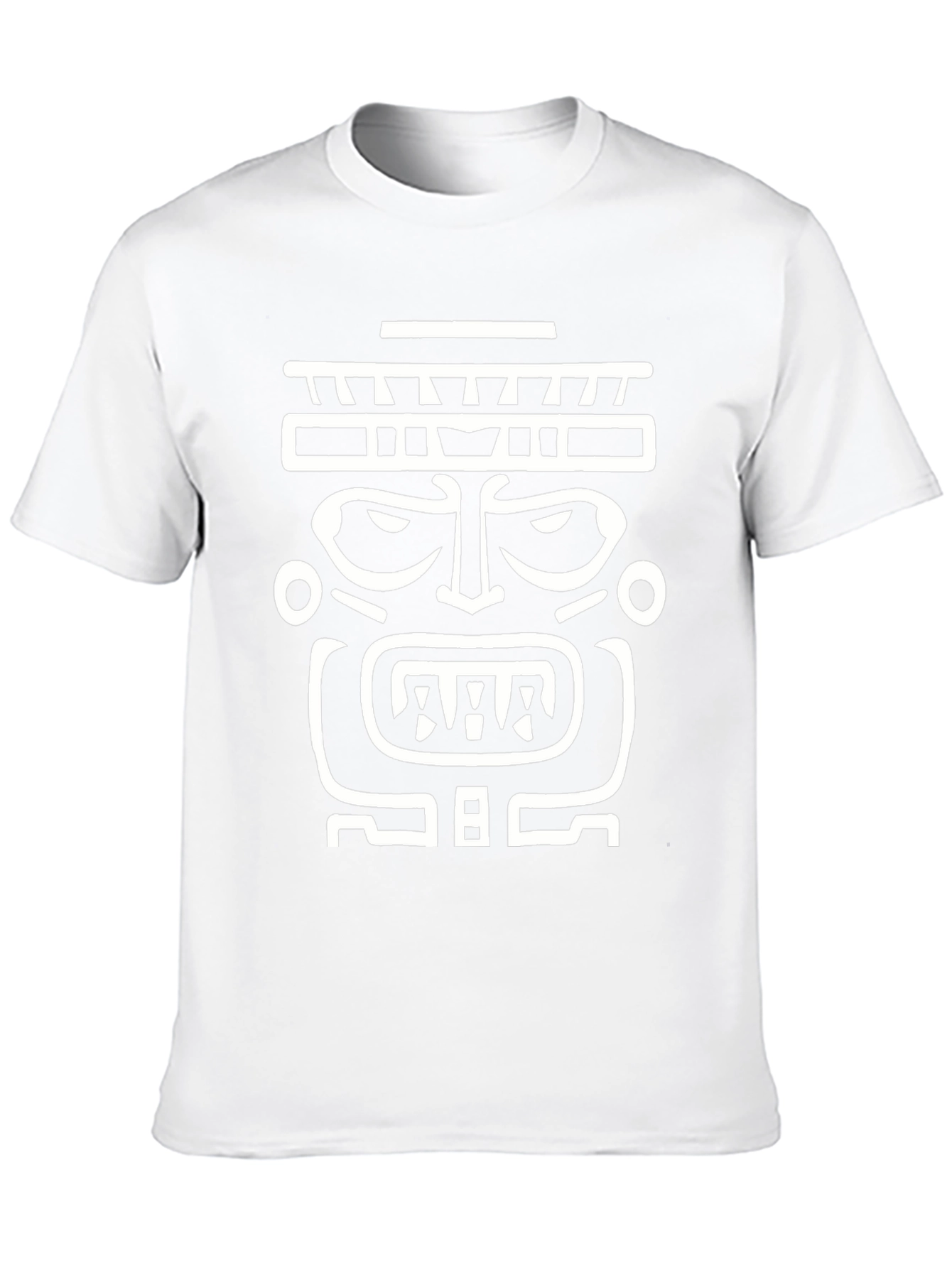 Tribal Mask Graphic T-Shirt - Bold Black Tee