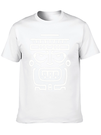 Tribal Mask Graphic T-Shirt - Bold Black Tee