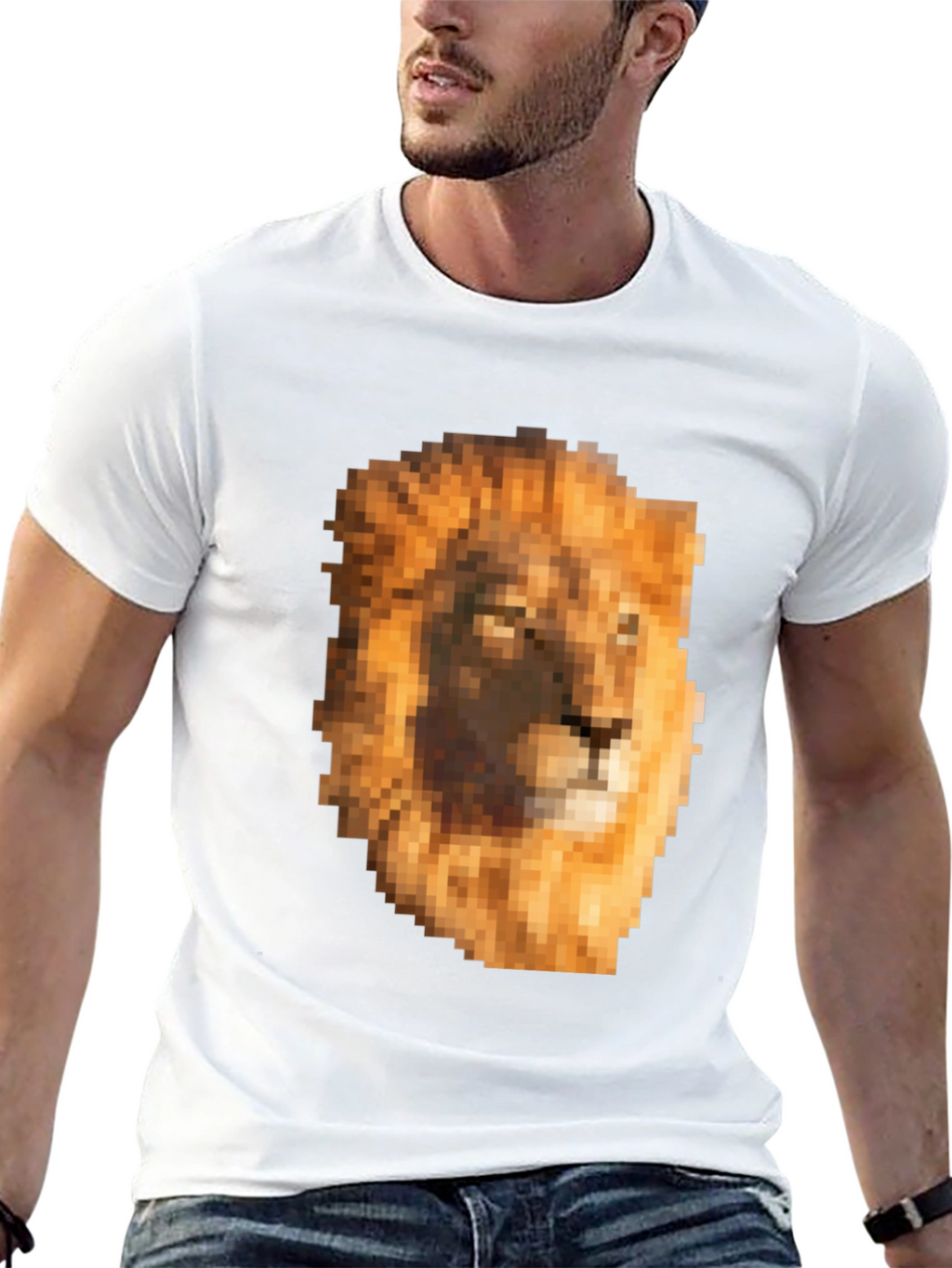 Pixel Lion Graphic Tee - Unique Style
