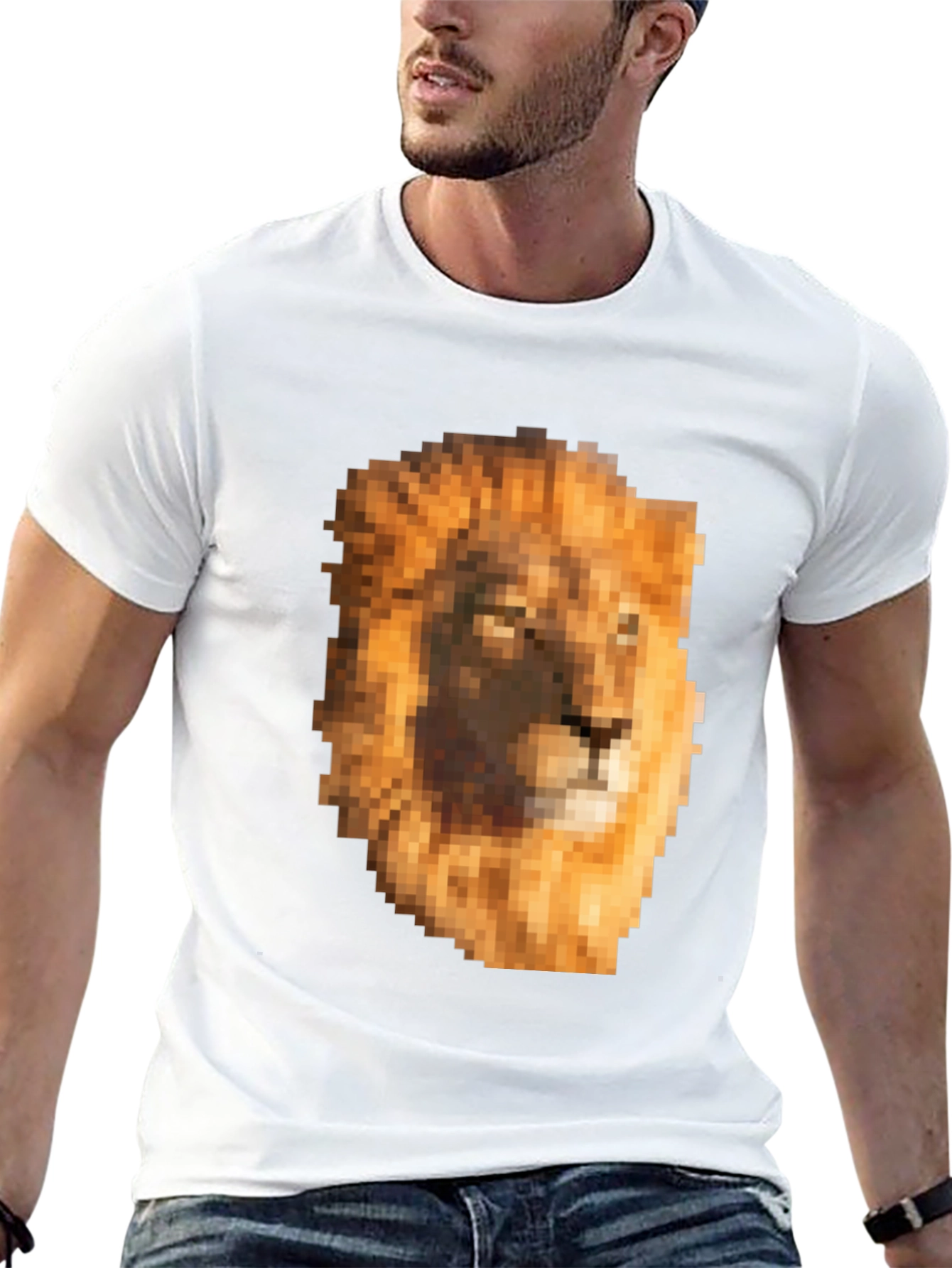 Pixel Lion Graphic Tee - Unique Style