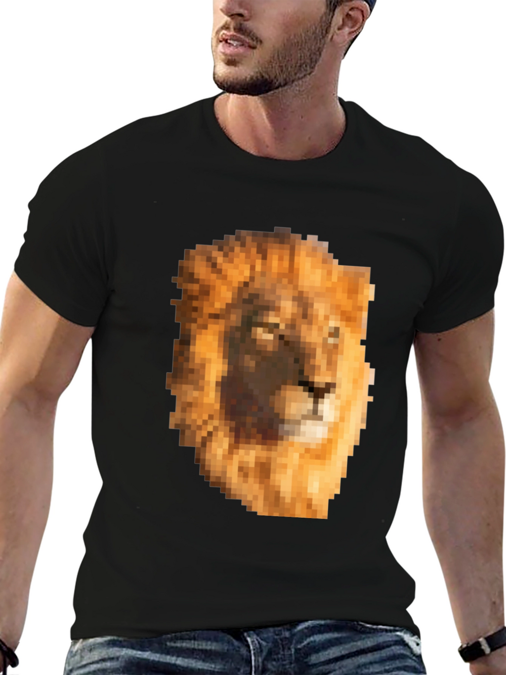 Pixel Lion Graphic Tee - Unique Style