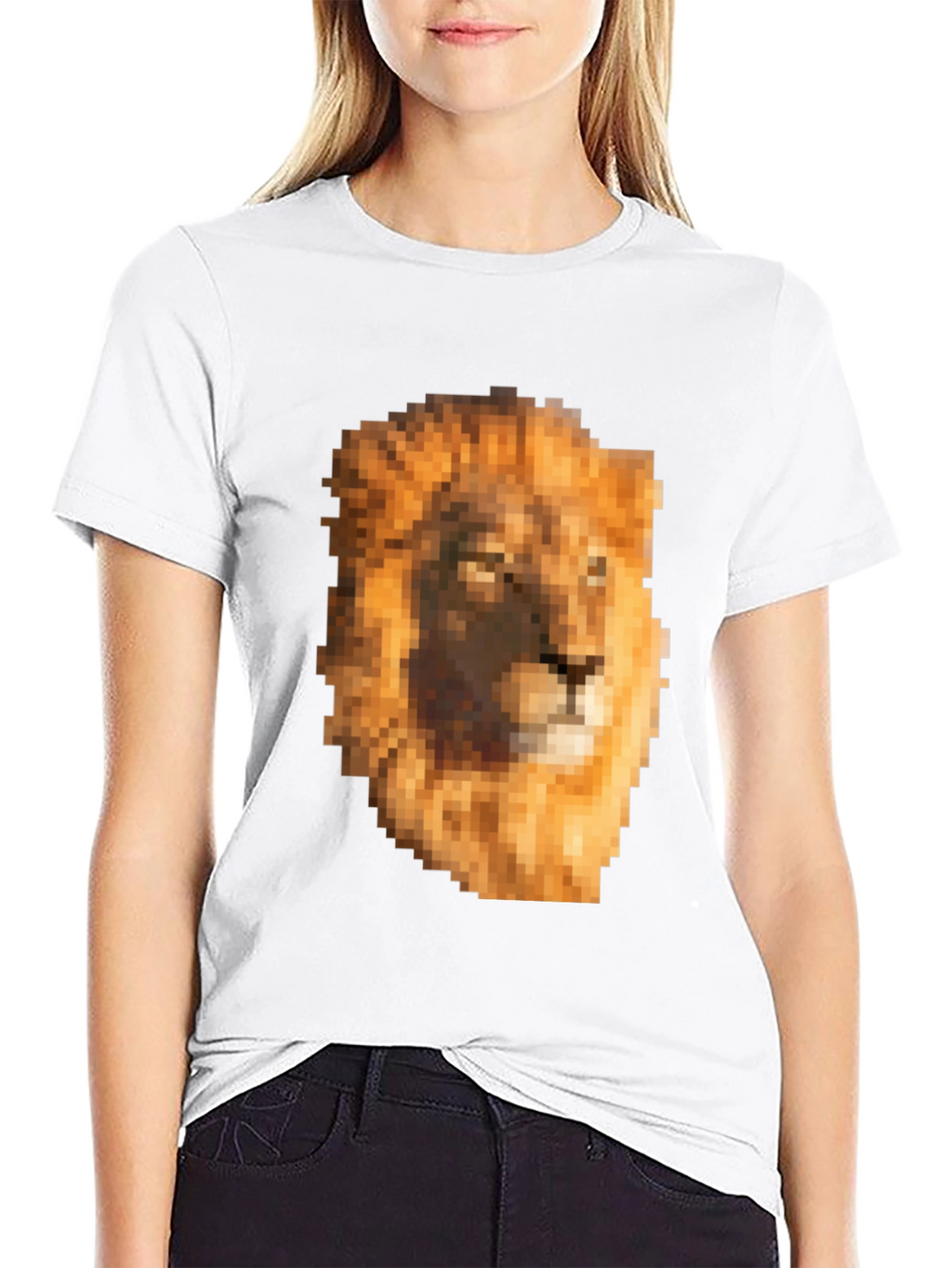 Pixel Lion Graphic Tee - Unique Style