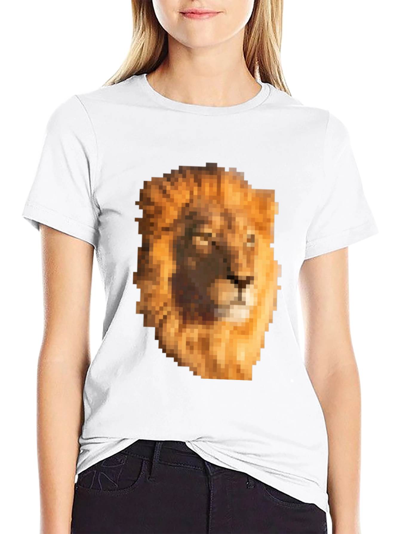 Pixel Lion Graphic Tee - Unique Style