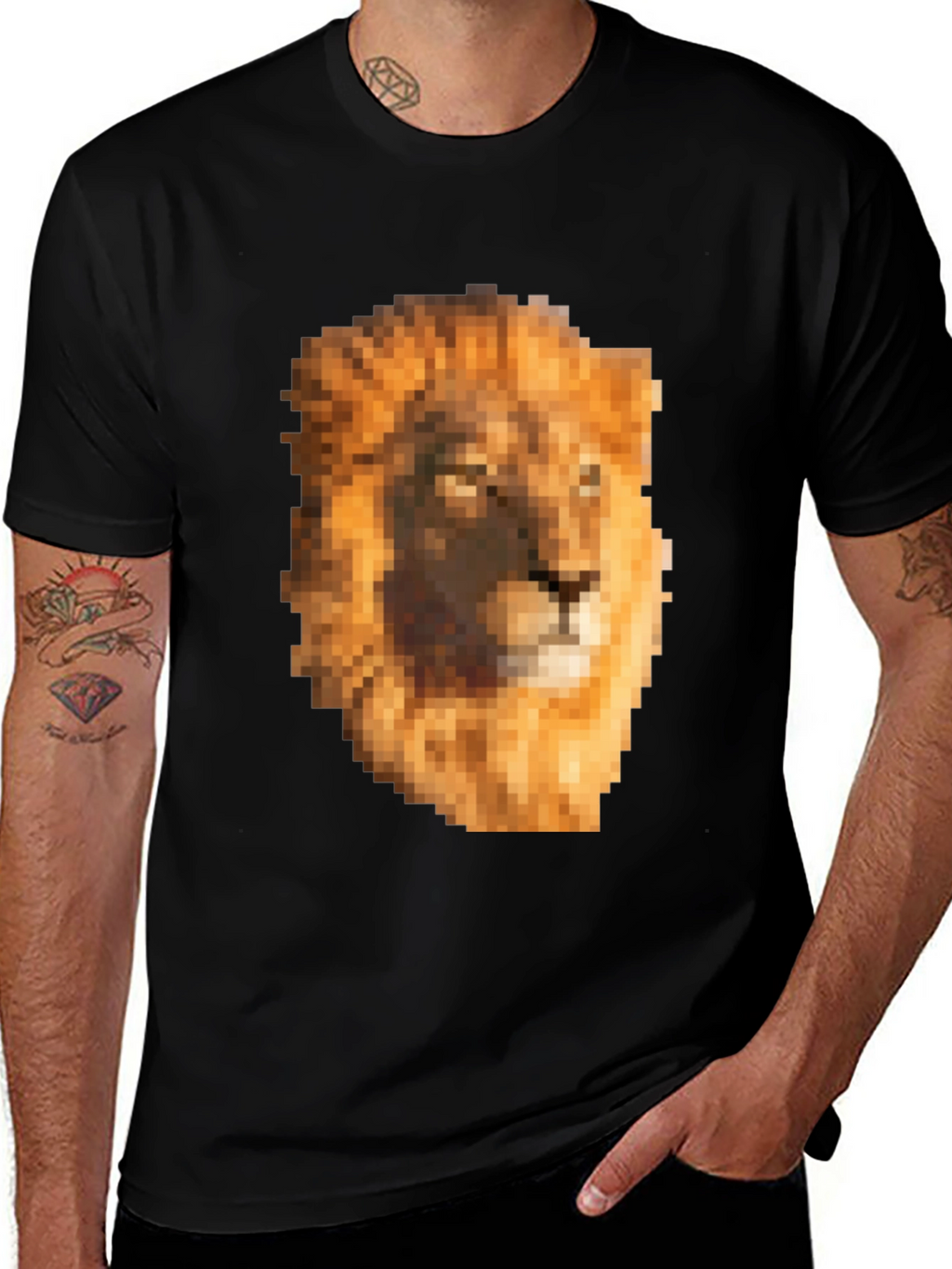 Pixel Lion Graphic Tee - Unique Style