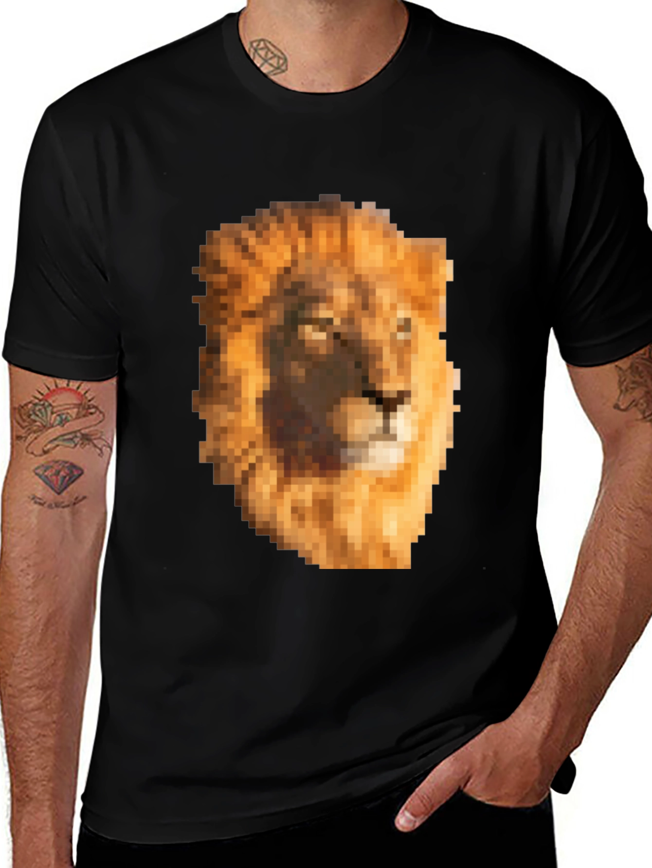 Pixel Lion Graphic Tee - Unique Style