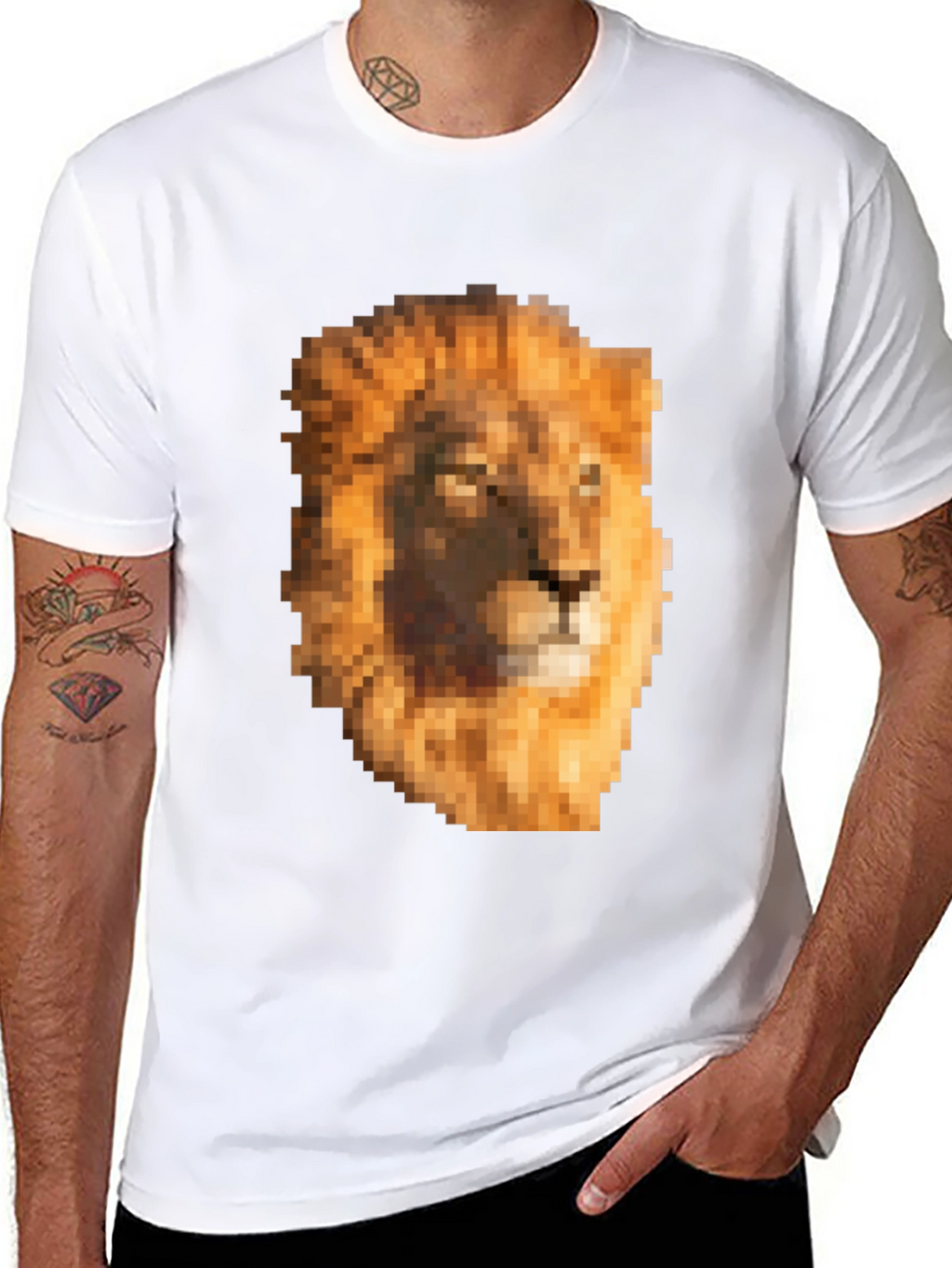 Pixel Lion Graphic Tee - Unique Style