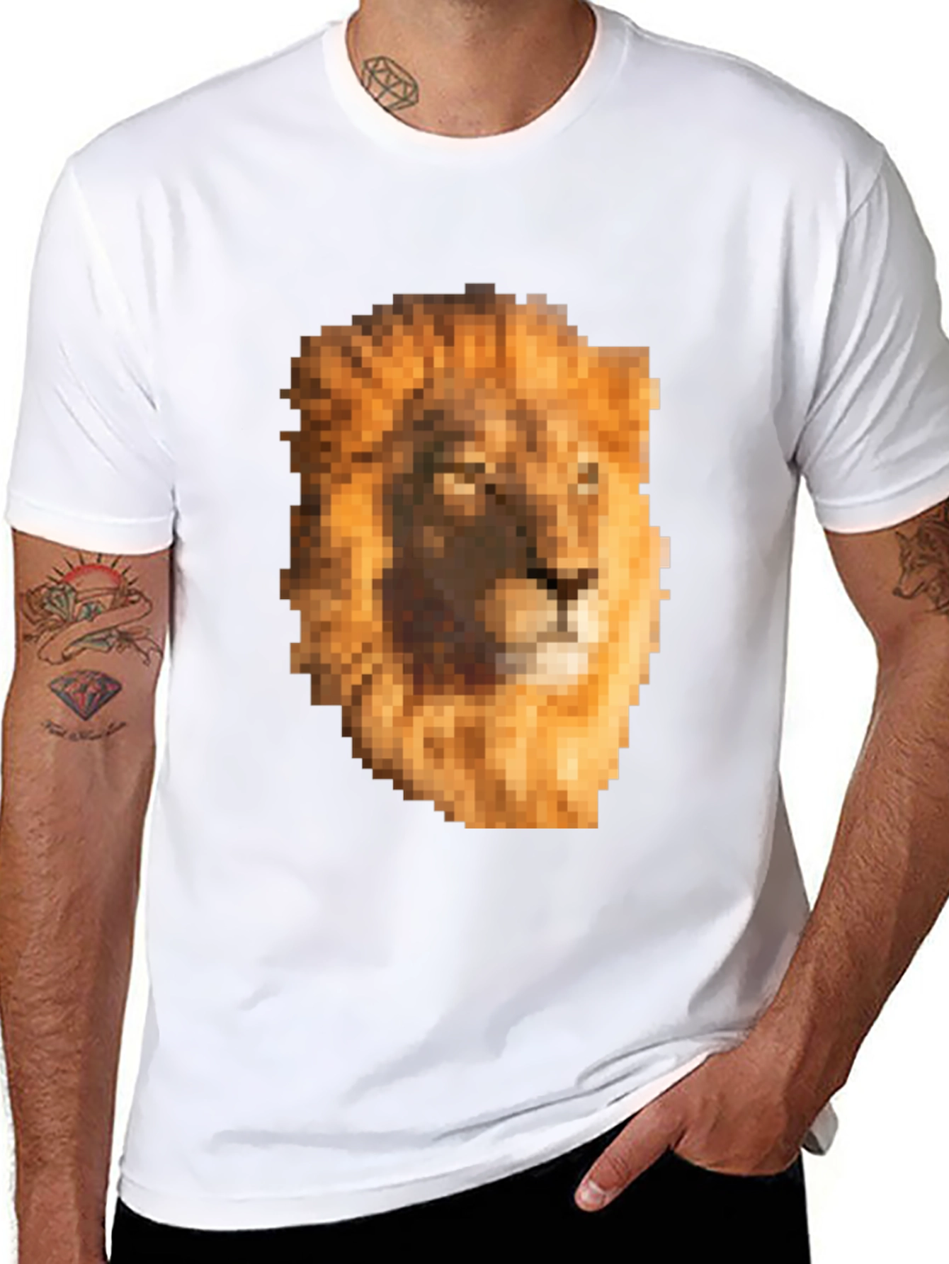 Pixel Lion Graphic Tee - Unique Style