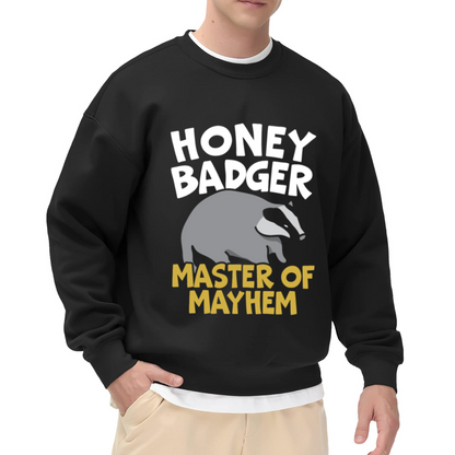 Honey Badger Master Of Mayhem Sweatshirt | Funny Animal Graphic Crewneck, Wildlife Pullover Top, Quirky Gift for Animal Lovers Men Women