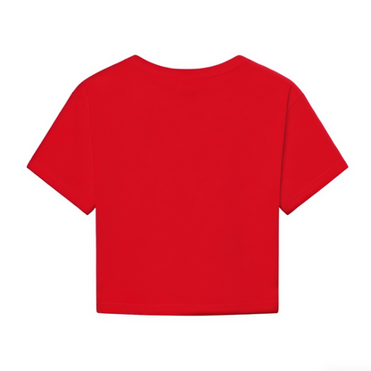 Glasses?Wearing Cute Cat Red Cropped Top