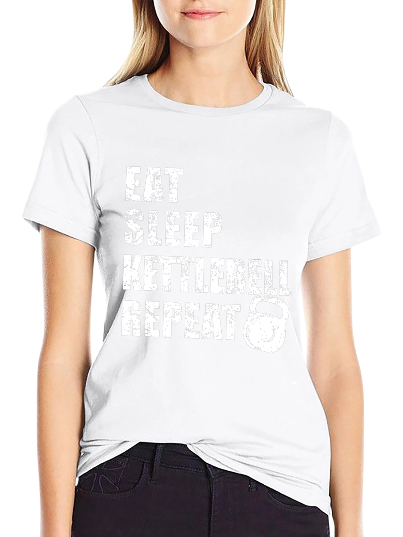 Eat Sleep Kettlebell Repeat Graphic Tee