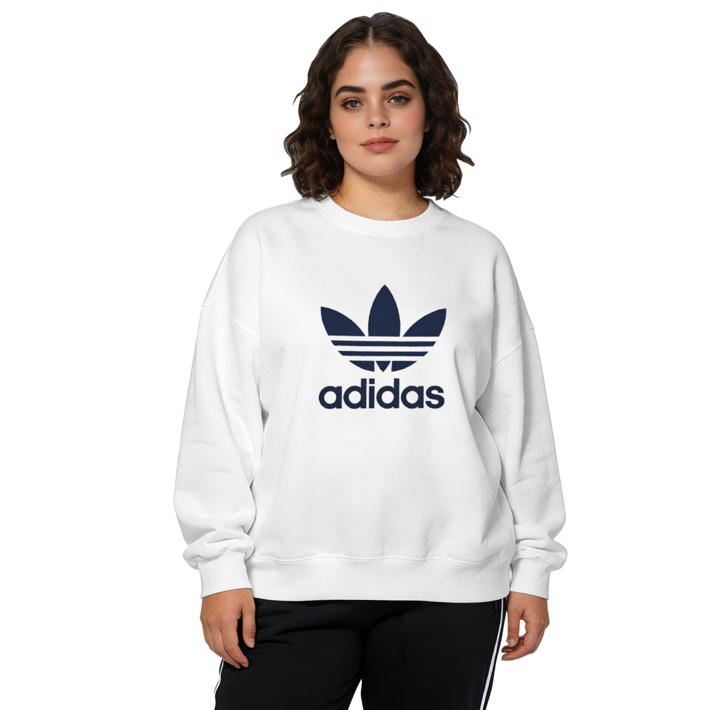 Classic Retro Trefoil Logo Sport Crewneck Sweatshirt