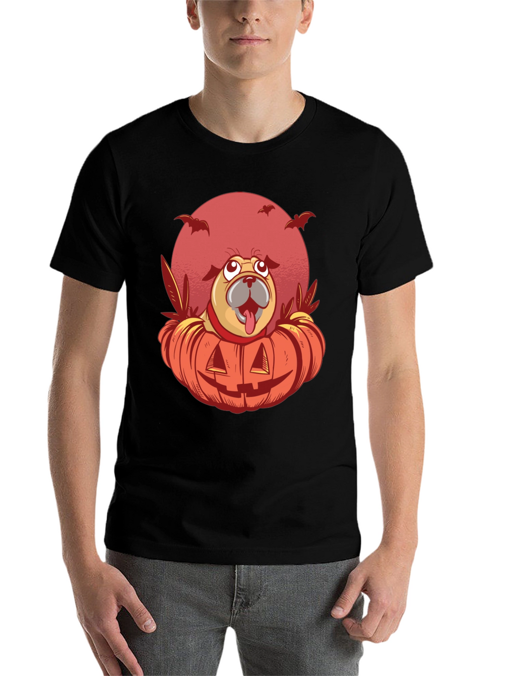 Halloween Pug Pumpkin T-Shirt