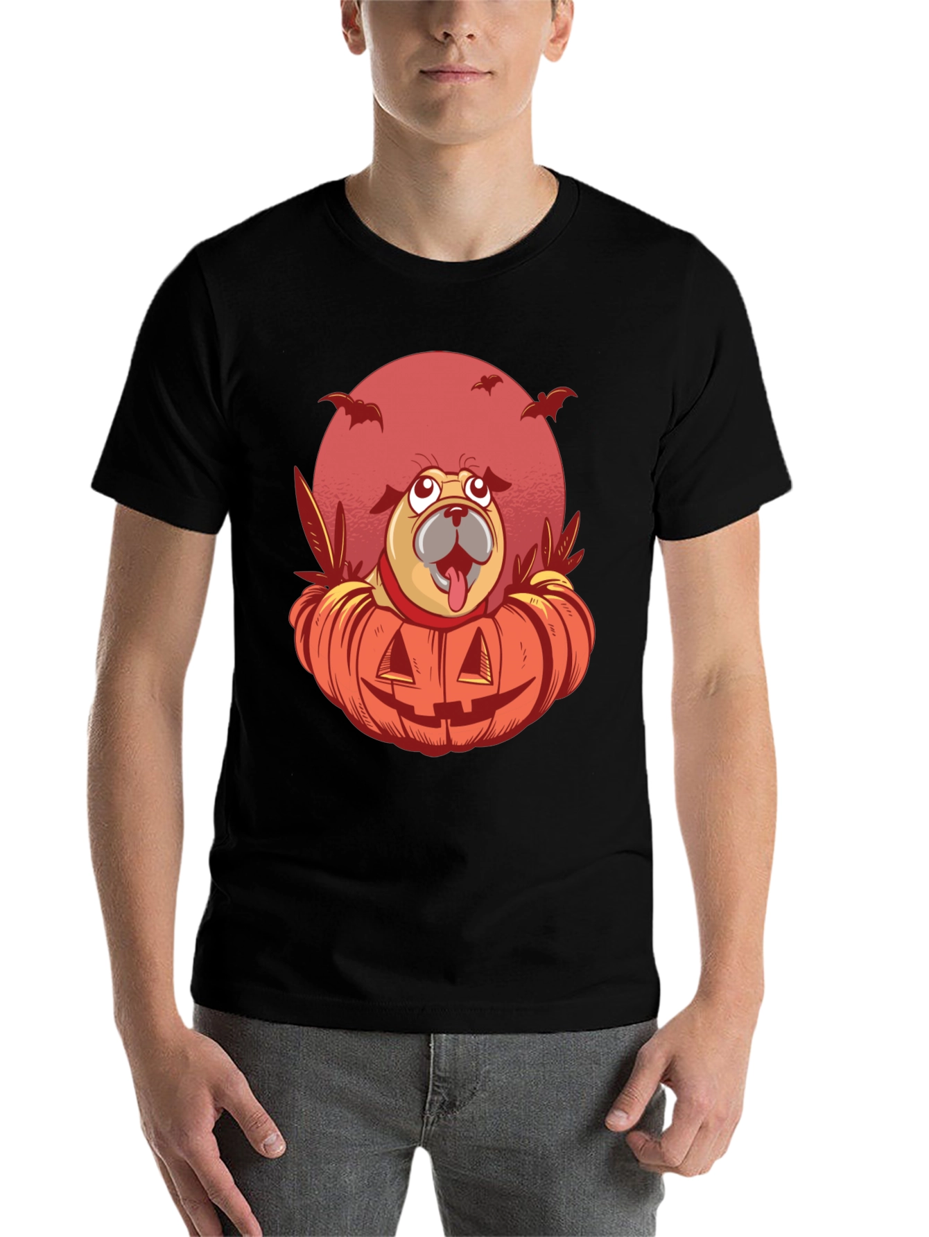 Halloween Pug Pumpkin T-Shirt