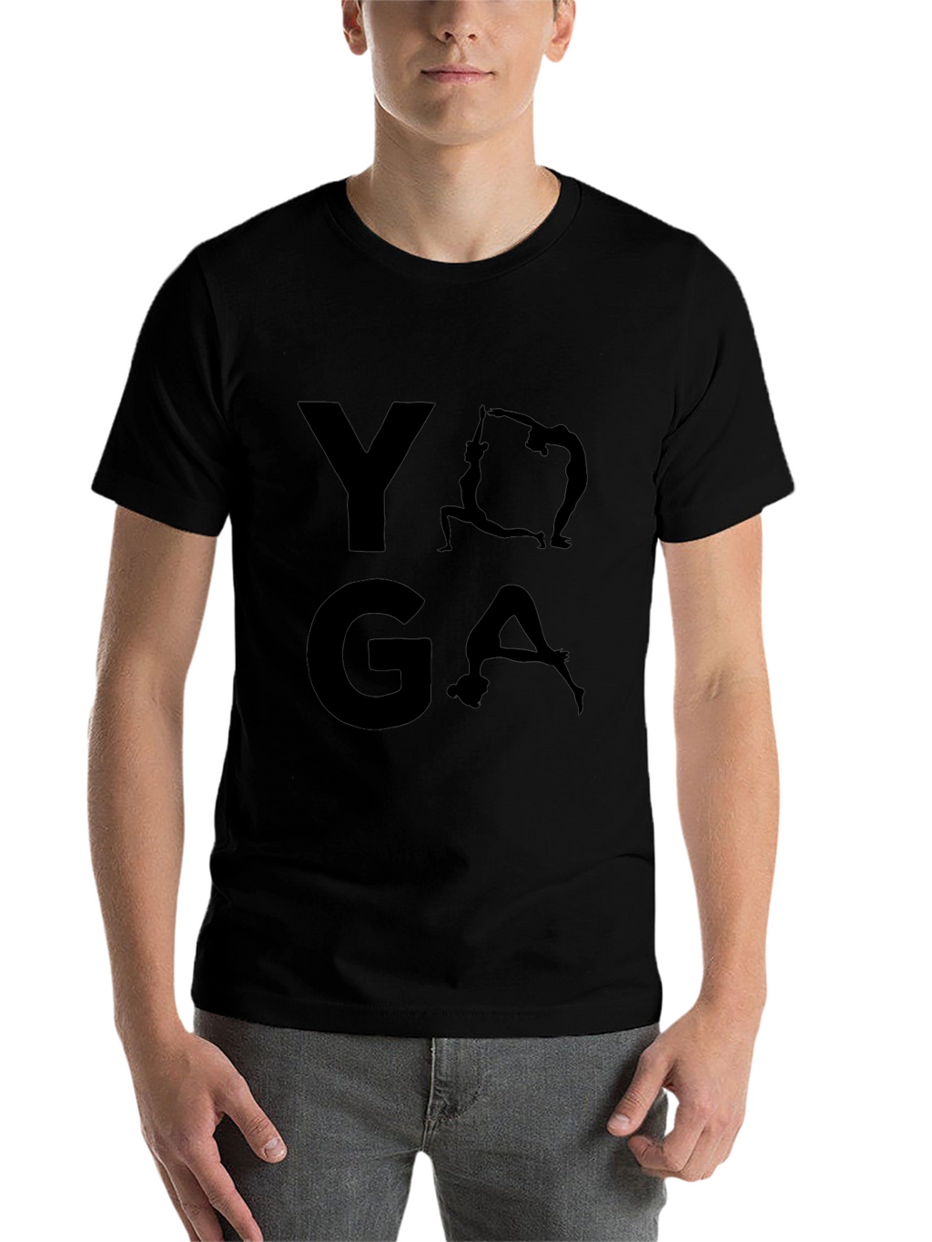 Yoga Graphic Print Mens Black T-Shirt