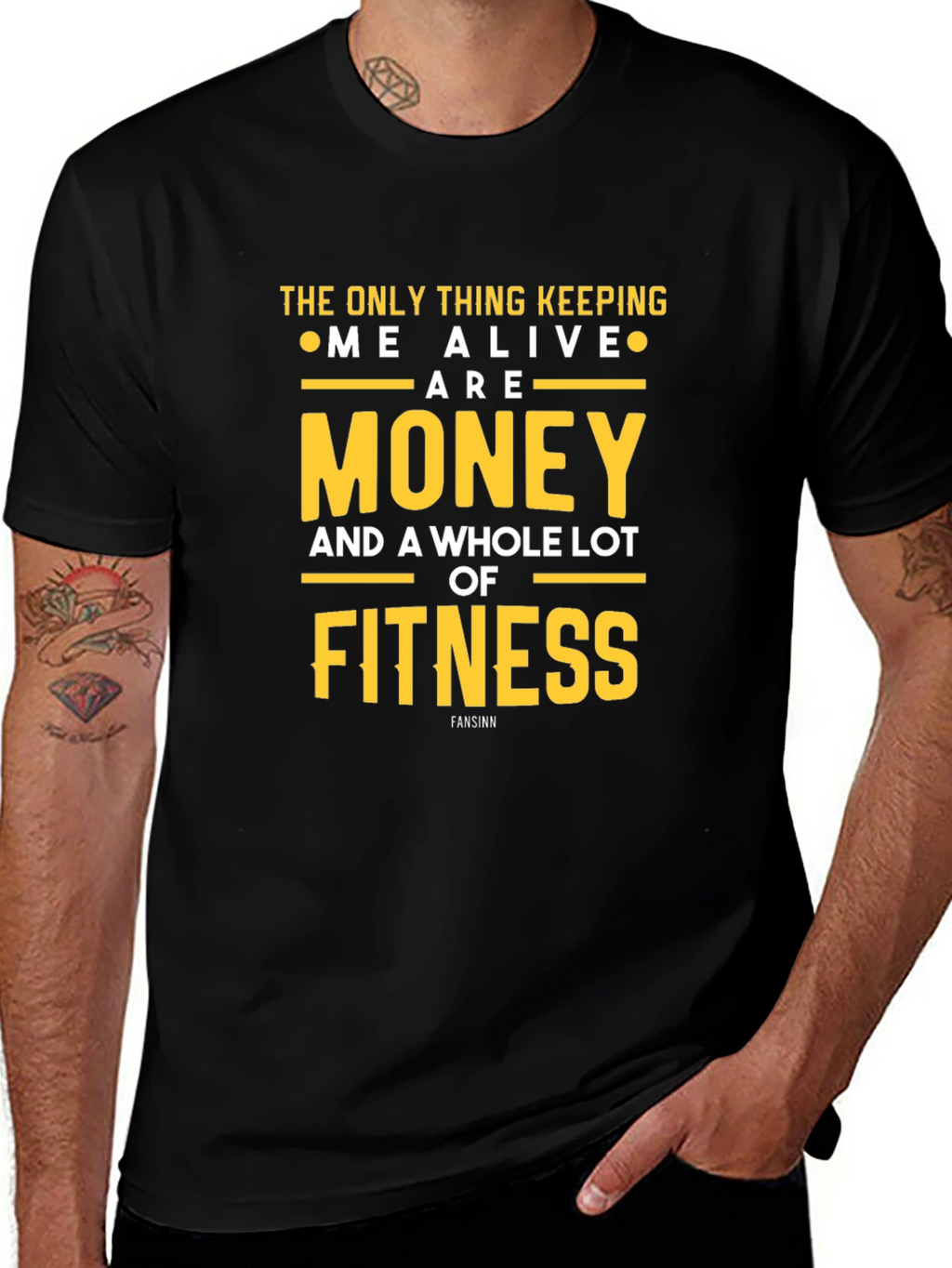 Money & Fitness Graphic T-Shirt - Keep Me Alive!