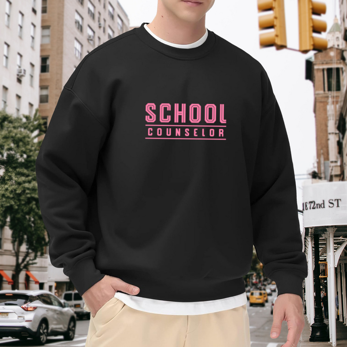 School Counselor Crewneck Sweatshirt, Typography Staff Pullover, Counselor Appreciation Gift