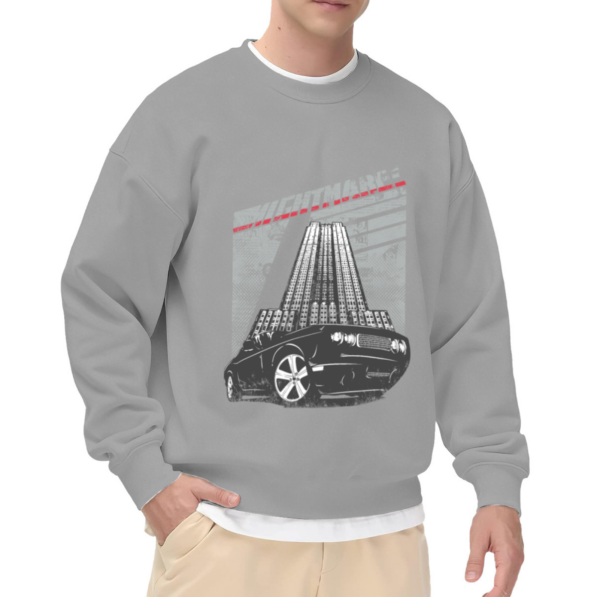Nightmare Lowrider Sweatshirt | Retro Modified Car Graphic Crewneck, Vintage Street Racing Pullover Top, Car Enthusiast Gift for Men Women