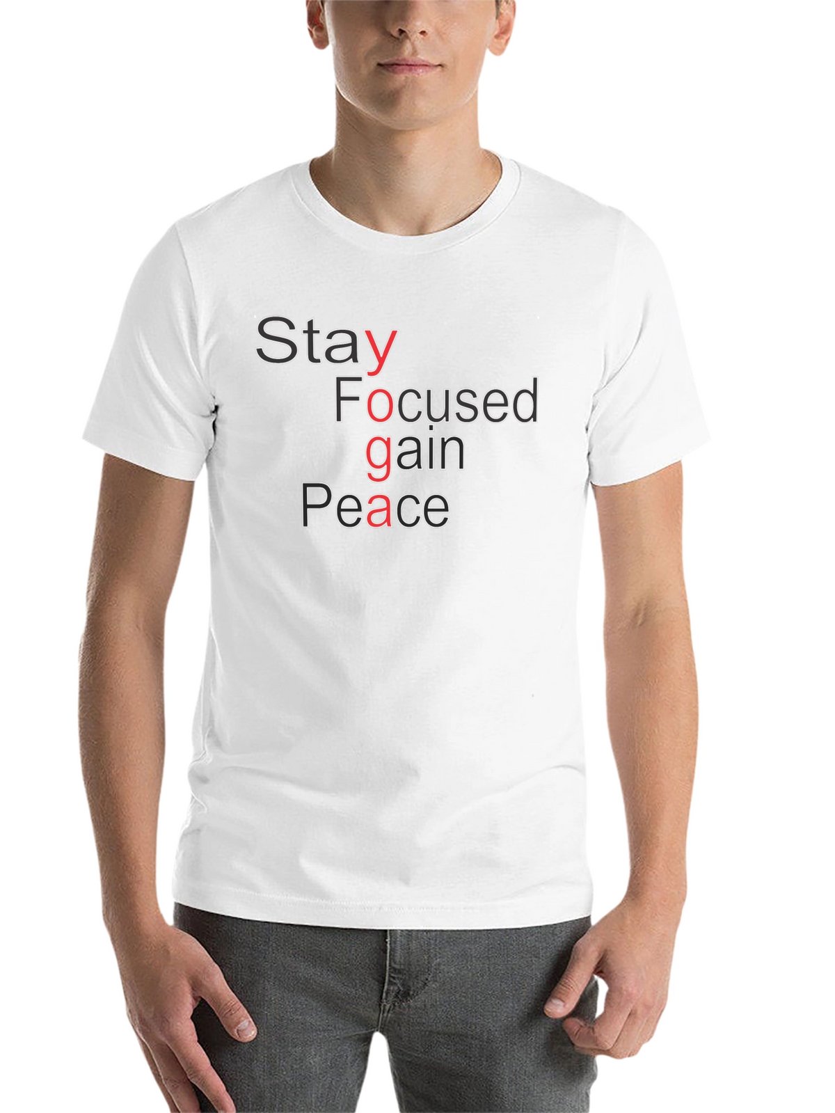 Yoga T-Shirt: Stay Focused Gain Peace Graphic Tee